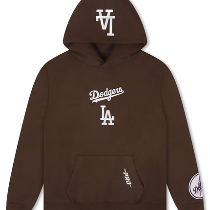 Pro Standard La Dodgers Wingspan Drop Shoulder Hoodie - Brown