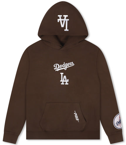 Pro Standard La Dodgers Wingspan Drop Shoulder Hoodie - Brown