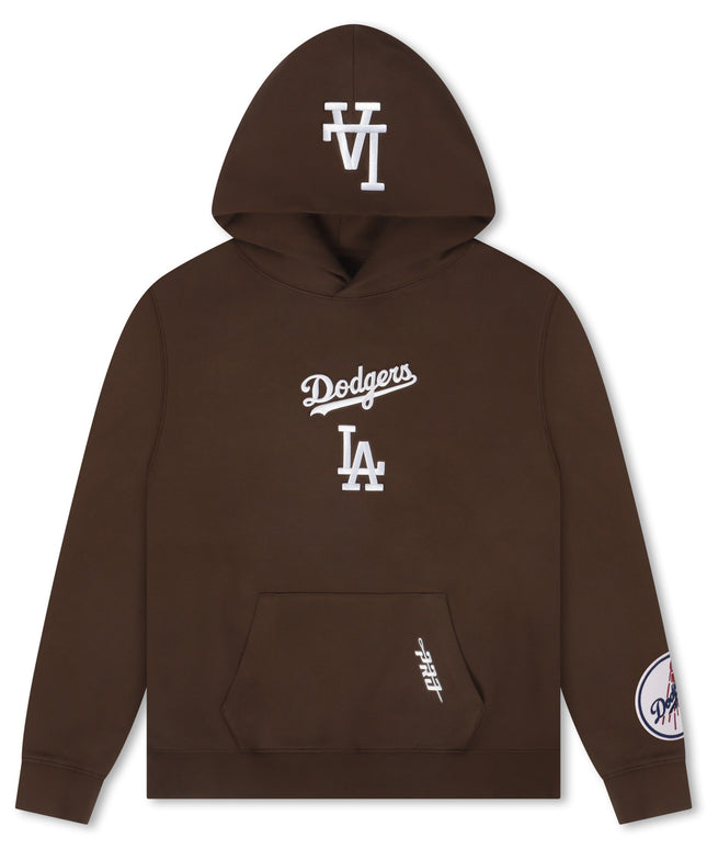 Pro Standard La Dodgers Wingspan Drop Shoulder Hoodie - Brown