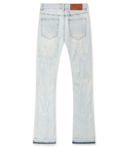 Waimea Rhinestone Stacked Fit Jeans - Light Blue Wash