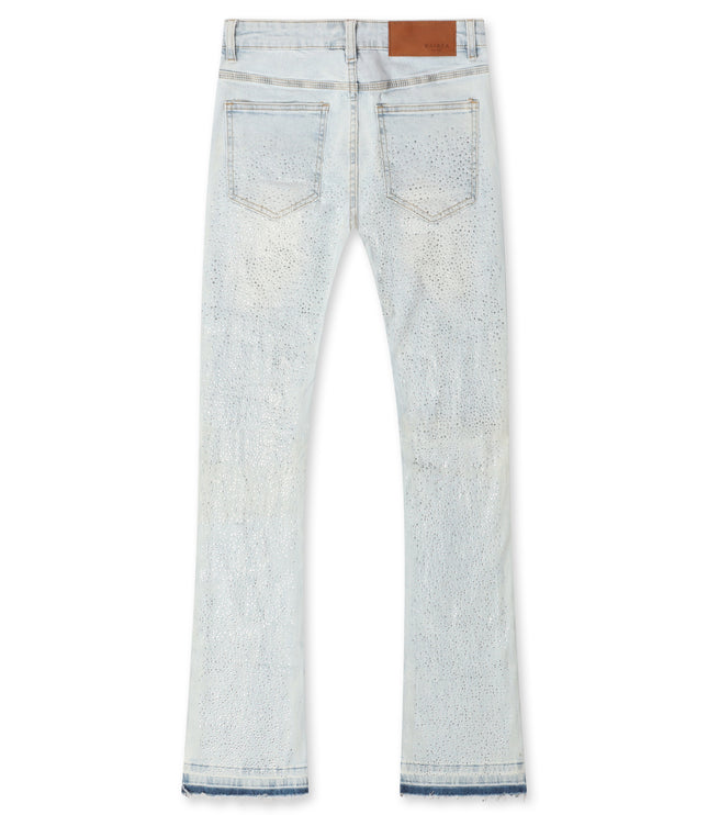 Waimea Rhinestone Stacked Fit Jeans - Light Blue Wash
