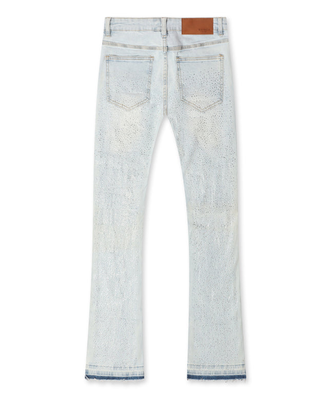 Waimea Rhinestone Stacked Fit Jeans - Light Blue Wash