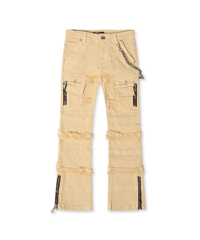 Elite Denim Kids Rhinestone Chain Jeans - Cream