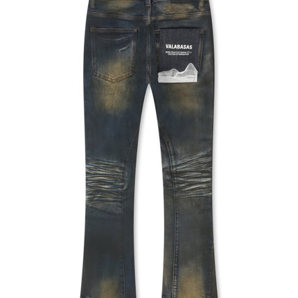 Valabasas Fax Stacked Denim Jeans - Vintage Blue Wash
