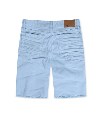 Jordan Craig Ripped And Repair Shorts - Sky Blue - Denim Exchange USA