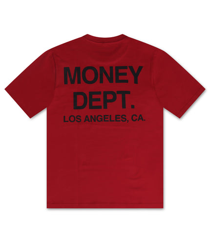 Money Dept. Los Angeles Heavyweight Tee - Burgundy/Black