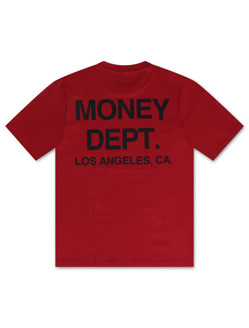 Money Dept. Los Angeles Heavyweight Tee - Burgundy/Black