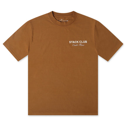 Stack Club Cash Flow Heavyweight Tee - Brown/Cream - denim exchange