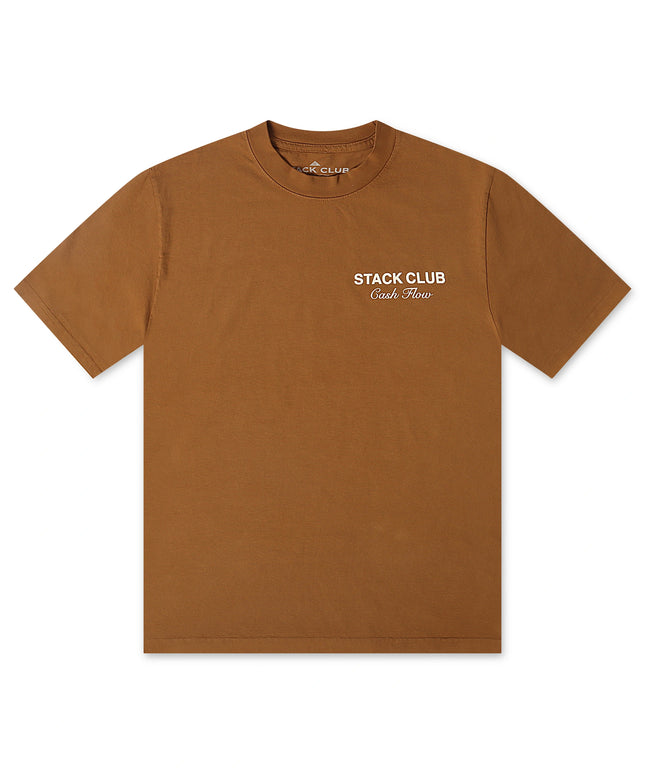 Stack Club Cash Flow Heavyweight Tee - Brown/Cream
