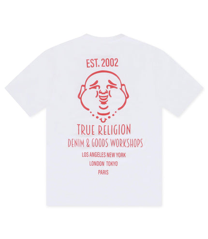 TRUE RELIGION RAISED PAINT TEE - OPTIC WHITE TRUE RELIGION