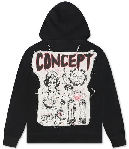 Concept LA Flowers Hoodie - Black