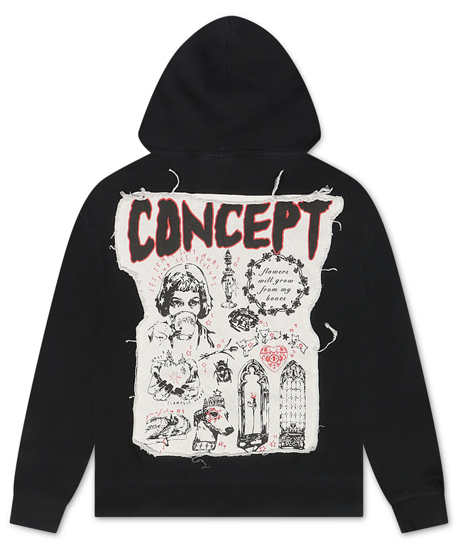 Concept LA Flowers Hoodie - Black