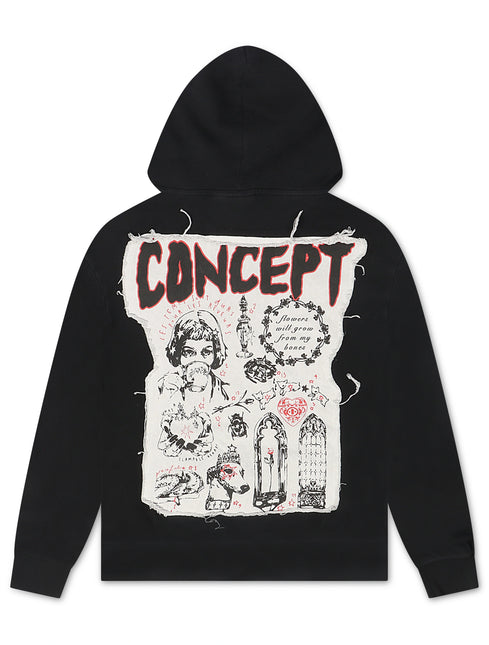 Concept LA Flowers Hoodie - Black