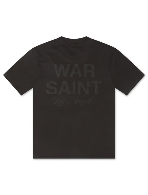 Warsaint LA Script Tee - Charcoal/Black