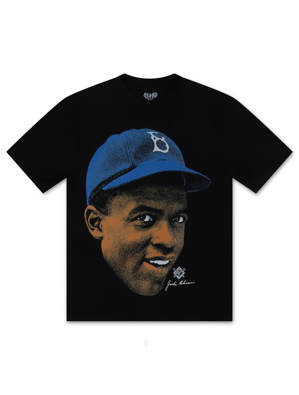 STARGAZING JACKIE ROBINSON BROOKLYN DODGERS TEE - BLACK STARGAZING