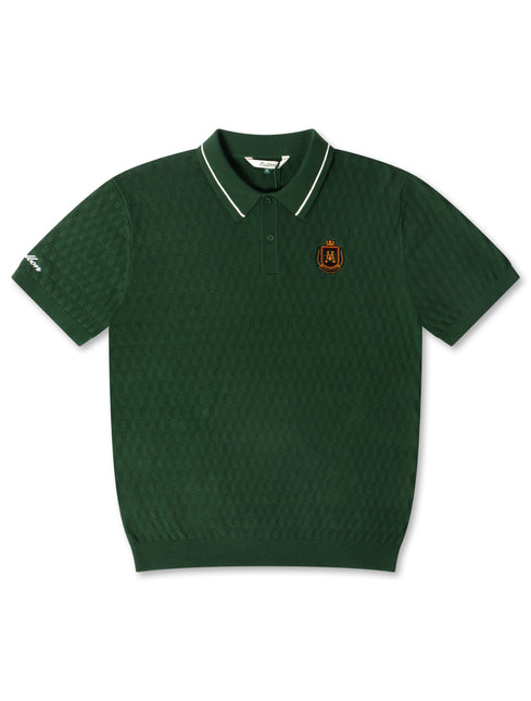 Malbon Crest Knit Polo - Myrtle - Denim Exchange