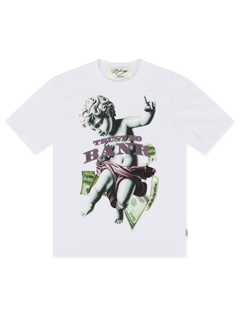 Bkys Bank Oversized Tee - White - Denim Exchange 