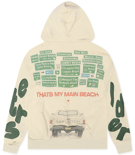Red Letters Main Beach Scattered Hoodie - Cream