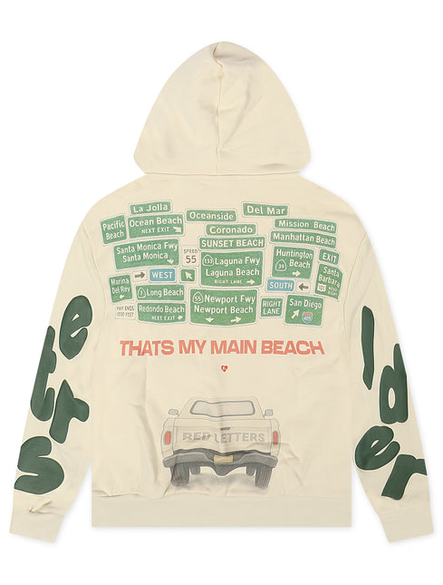 Red Letters Main Beach Scattered Hoodie - Cream