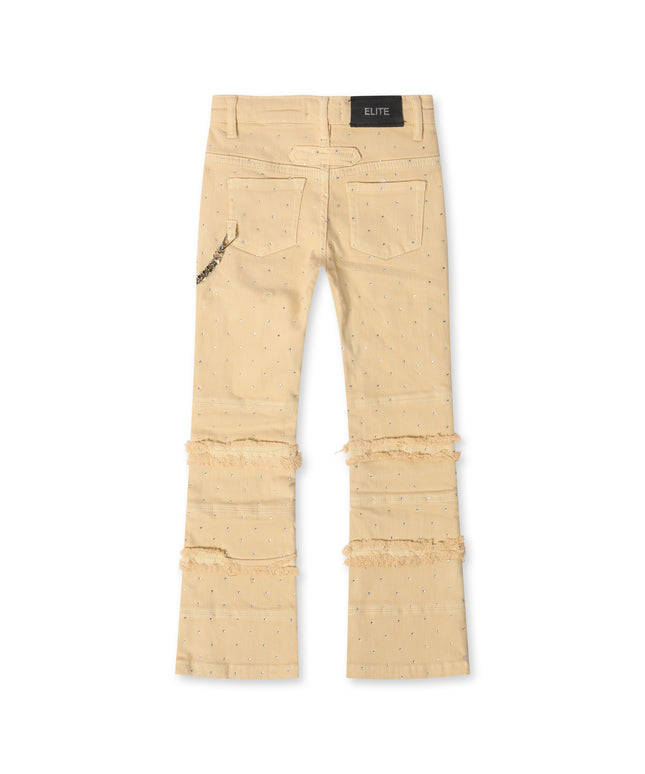 Elite Denim Kids Rhinestone Chain Jeans - Cream