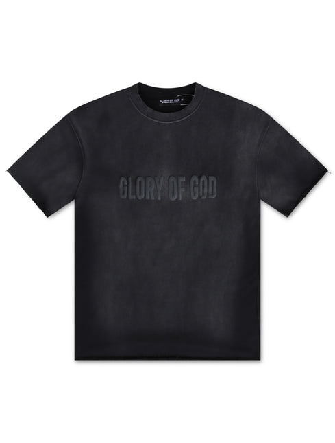 Glory of God Distressed Print Tee - Black