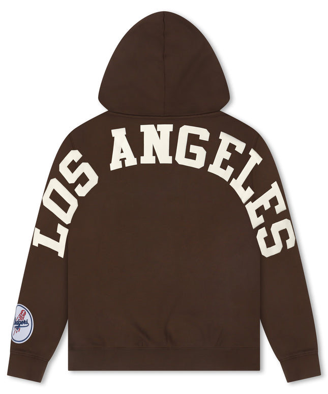 Pro Standard La Dodgers Wingspan Drop Shoulder Hoodie - Brown