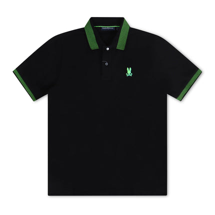 PSYCHO BUNNY MONTEBELLO PIQUE POLO - BLACK PSYCHO BUNNY