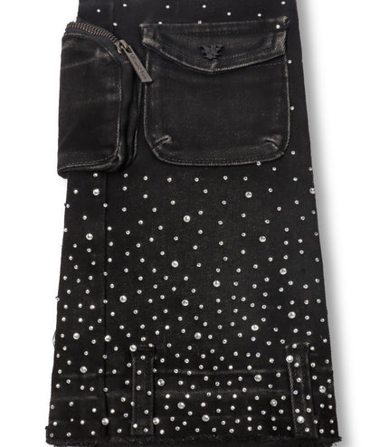Vicious Denim All Over Rhinestone Jeans - Black