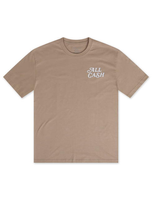 All Cash Make Dinero Not Amigos Tee - Beige/White