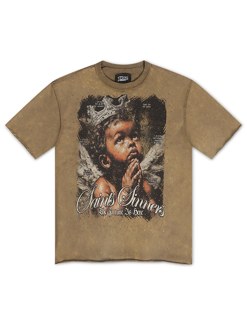 YRBZ Saints & Sinners Cropped Tee - Olive