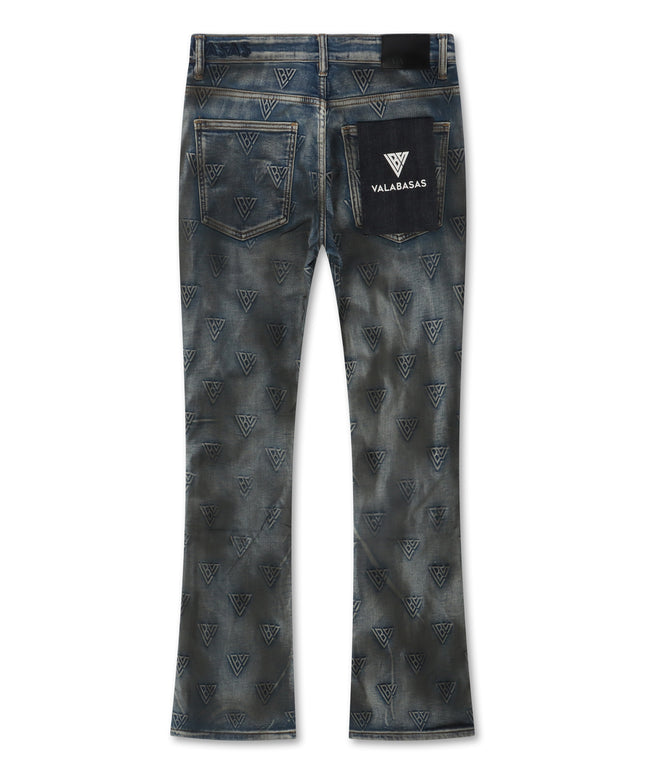 Valabasas Tagged Stacked Denim - Dirty Blue