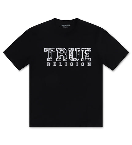 TRUE RELIGION FLOCK TEE - JET BLACK