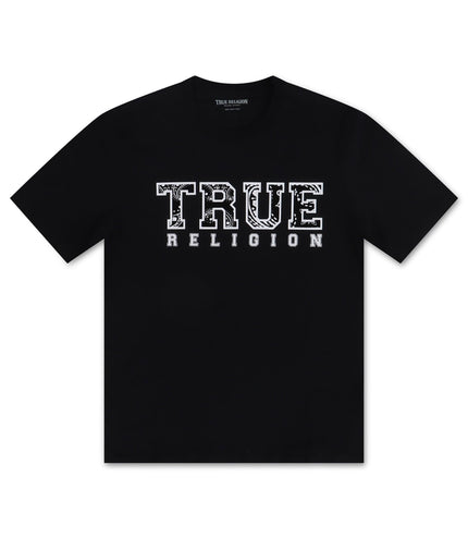 TRUE RELIGION FLOCK TEE - JET BLACK TRUE RELIGION