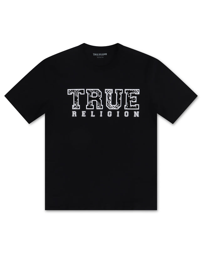 TRUE RELIGION FLOCK TEE - JET BLACK
