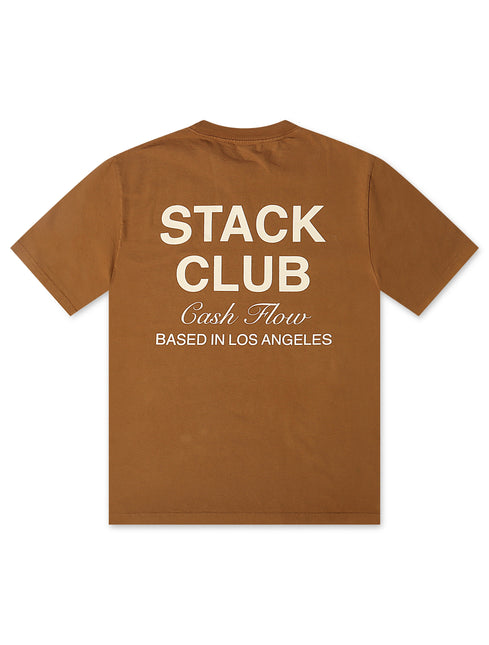 Stack Club Cash Flow Heavyweight Tee - Brown/Cream - denim exchange