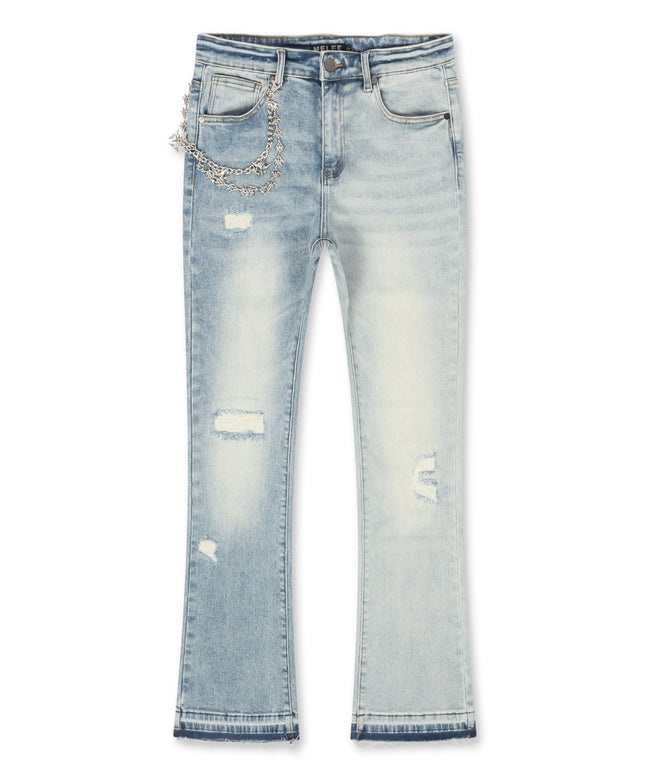 Melee Hannibal Stacked Jean - Split Blue Wash