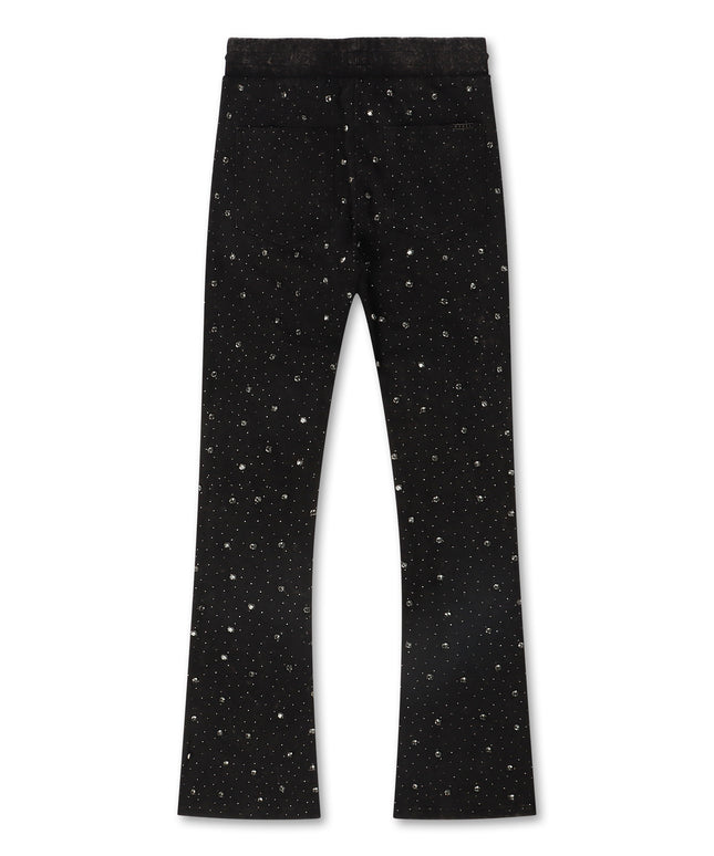 Rebel Denim Diamond Stacked Sweatpants - Ash Black