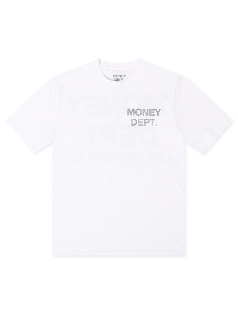 Money Dept. Rhinestone Tee - White/Black