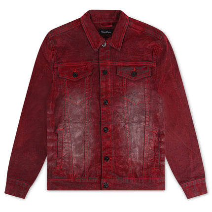Vicious Denim Velvet Coated Denim Jacket - Red