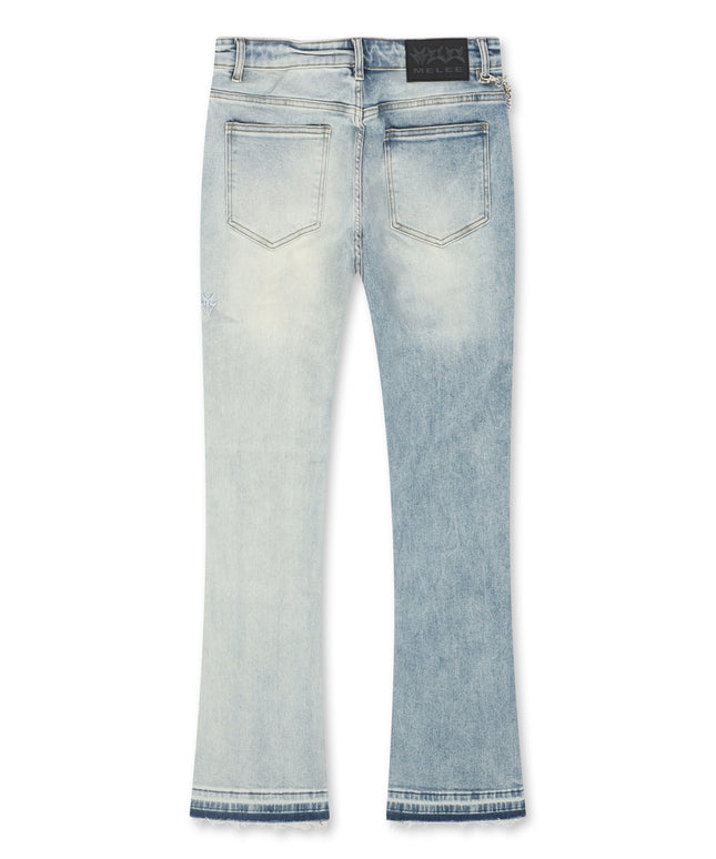 Melee Hannibal Stacked Jean - Split Blue Wash