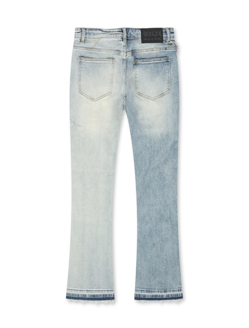 Melee Hannibal Stacked Jean - Split Blue Wash