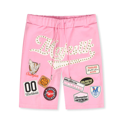 Majestik Pique Cut and Patch Shorts - Pink