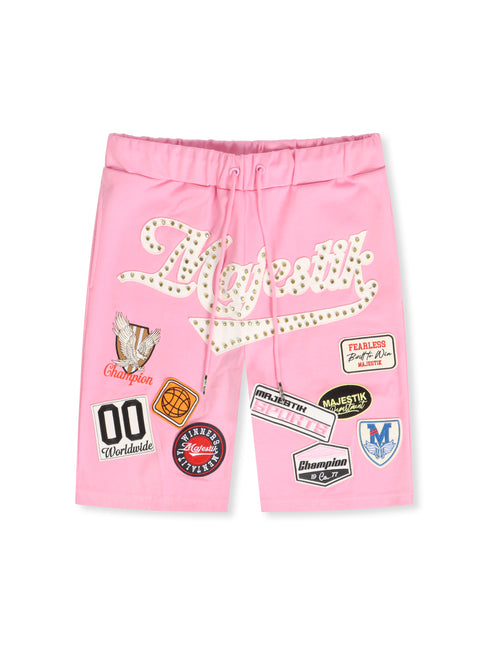 Majestik Pique Cut and Patch Shorts - Pink