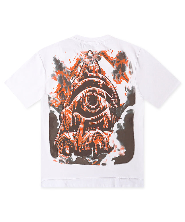 Starseed AI Angel Oversized Tee - White/Orange