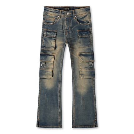 Exit Apparel Stacked Cargo Jeans - Blue
