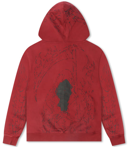 Revenge Tattoo Zip Jacket - Red/Black