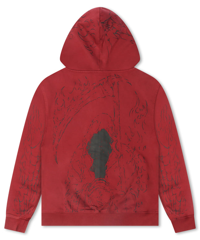 Revenge Tattoo Zip Jacket - Red/Black
