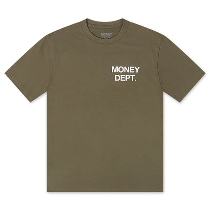 Money Dept. Los Angeles Heavyweight Tee - Light Olive/White