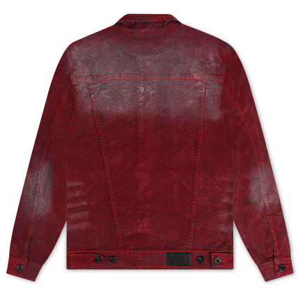 Vicious Denim Velvet Coated Denim Jacket - Red