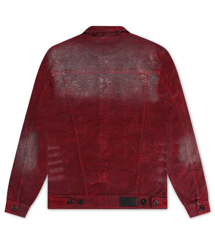 Vicious Denim Velvet Coated Denim Jacket - Red